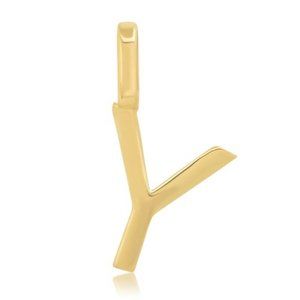 NWT Alphabet Letter Pendant "Y" // 10K Solid Gold